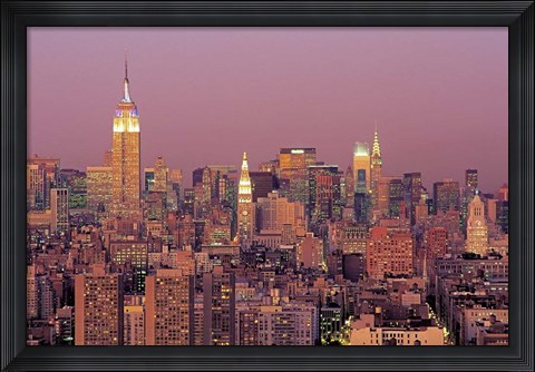 Framed Sunset over Manhattan Print