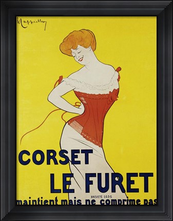 Framed Corset le Furet, 1901 Print