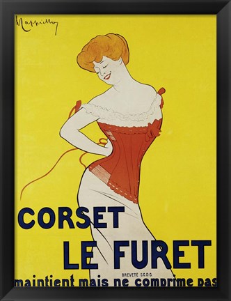 Framed Corset le Furet, 1901 Print