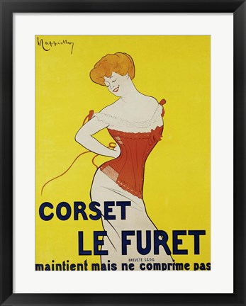 Framed Corset le Furet, 1901 Print