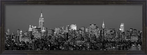 Framed Manhattan Skyline (detail) Print