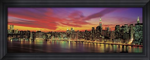 Framed Sunset Over New York (detail) Print
