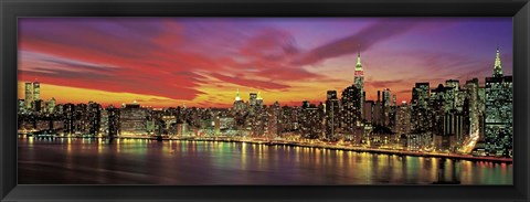 Framed Sunset Over New York (detail) Print