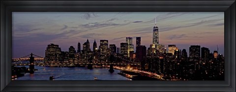 Framed Lower Manhattan at Dusk Print