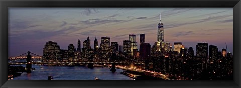 Framed Lower Manhattan at Dusk Print