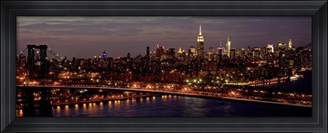Framed Midtown Manhattan and Williamsburg Bridge 1 Print
