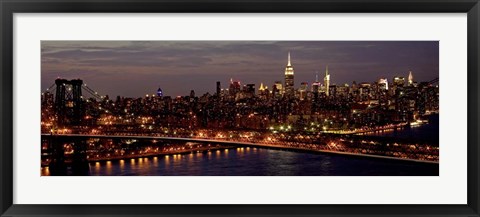 Framed Midtown Manhattan and Williamsburg Bridge 1 Print