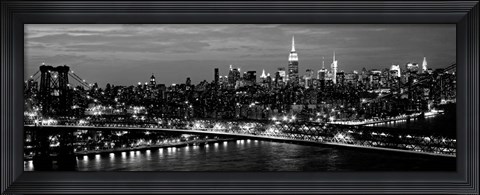 Framed Midtown Manhattan and Williamsburg Bridge 2 Print