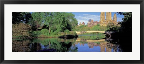 Framed Bow Bridge and Central Park West View, NYC Print