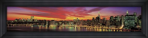 Framed Sunset Over New York Print
