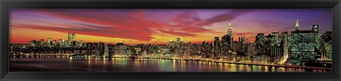 Framed Sunset Over New York Print