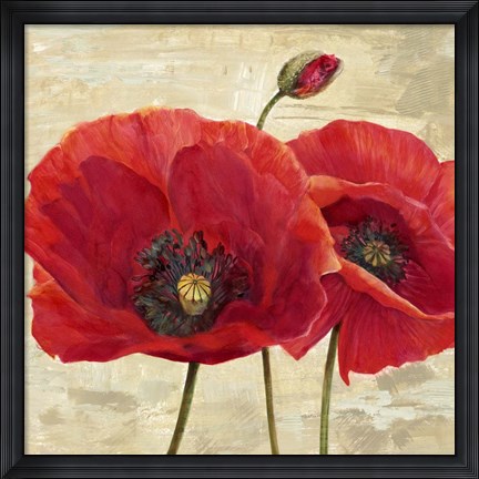 Framed Red Poppies (detail II) Print