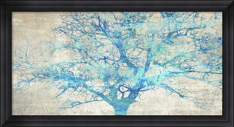 Framed Turquoise Tree Print