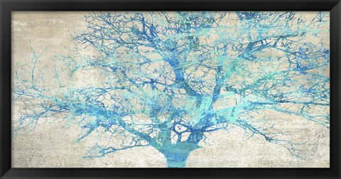 Framed Turquoise Tree Print