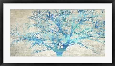 Framed Turquoise Tree Print