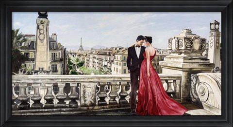 Framed Lovers in Paris Print
