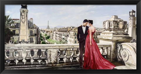 Framed Lovers in Paris Print