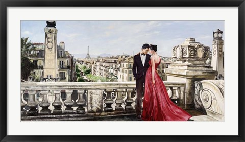 Framed Lovers in Paris Print