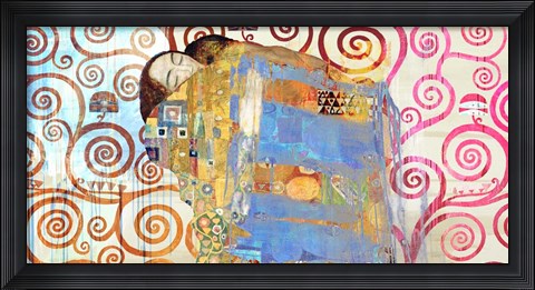 Framed Klimt&#39;s Embrace 2.0 Print