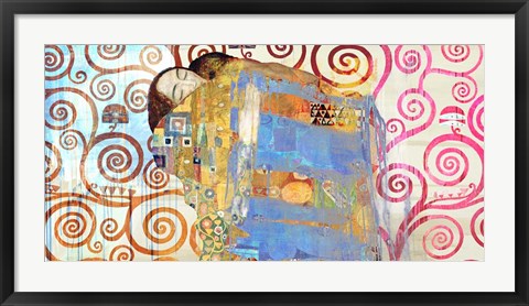 Framed Klimt&#39;s Embrace 2.0 Print