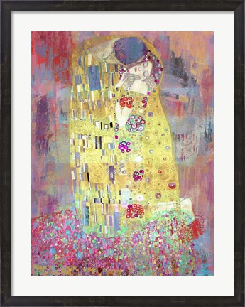 Framed Klimt&#39;s Kiss 2.0 Print