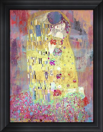 Framed Klimt&#39;s Kiss 2.0 Print