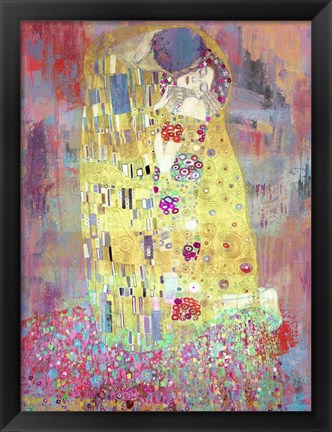 Framed Klimt&#39;s Kiss 2.0 Print