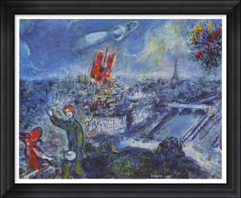 Framed View of Paris Print