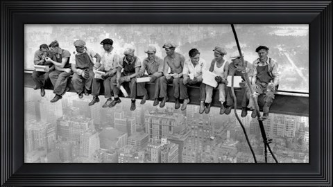 Framed New York Construction Workers Lunching on a Crossbeam, 1932 (detail) Print