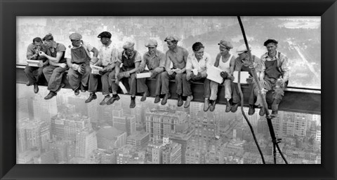 Framed New York Construction Workers Lunching on a Crossbeam, 1932 (detail) Print