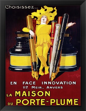 Framed La Maison du Porte-Plume, 1924 Print