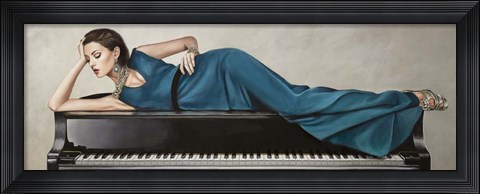 Framed Piano Lady Print