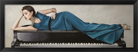 Framed Piano Lady Print