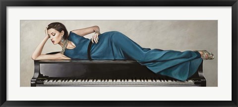 Framed Piano Lady Print