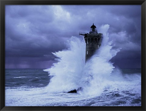 Framed Phare du Four, Bretagne Print