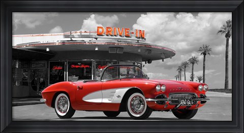 Framed Historical Diner, USA Print
