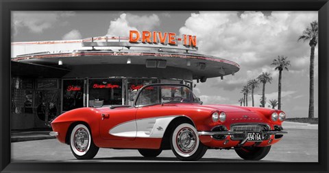 Framed Historical Diner, USA Print