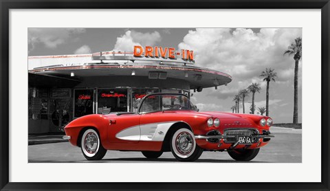 Framed Historical Diner, USA Print