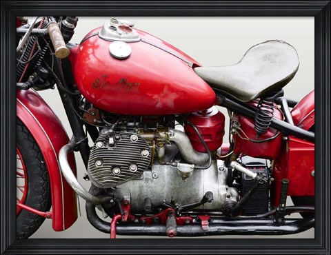 Framed Vintage American Motorbike (detail) Print