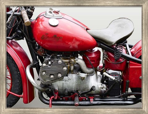 Framed Vintage American Motorbike (detail) Print