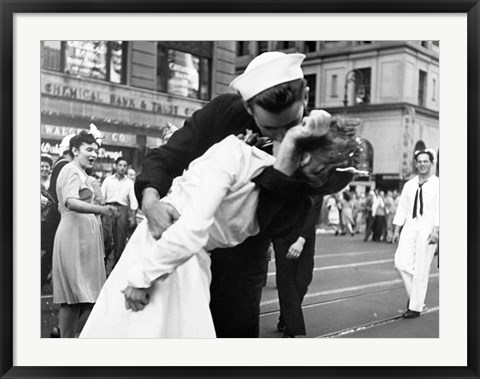 Framed Kissing the War Goodbye in Times Square, 1945 (detail) Print