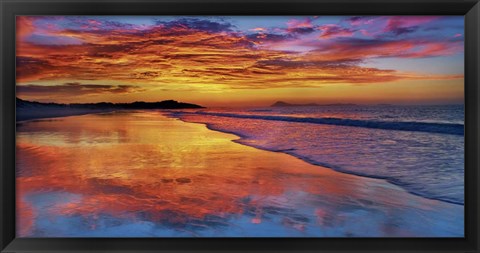 Framed Sunset, North Island, New Zealand Print