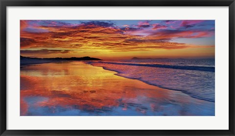 Framed Sunset, North Island, New Zealand Print