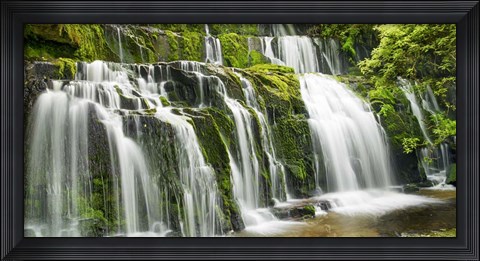 Framed Waterfall Purakaunui Falls, New Zealand Print