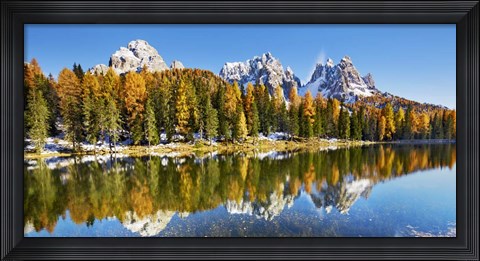 Framed Lago Antorno and Misurina, Dolomites, Italy Print