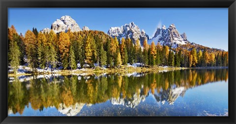 Framed Lago Antorno and Misurina, Dolomites, Italy Print