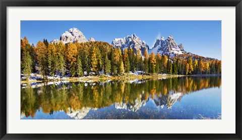 Framed Lago Antorno and Misurina, Dolomites, Italy Print