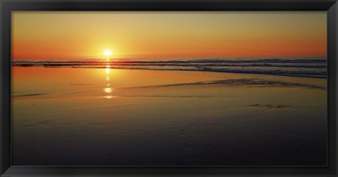 Framed Sunset Impression, Taranaki, New Zealand Print