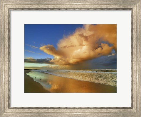 Framed Sunset On The Ocean, New South Wales, Australia Print