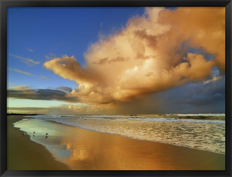 Framed Sunset On The Ocean, New South Wales, Australia Print